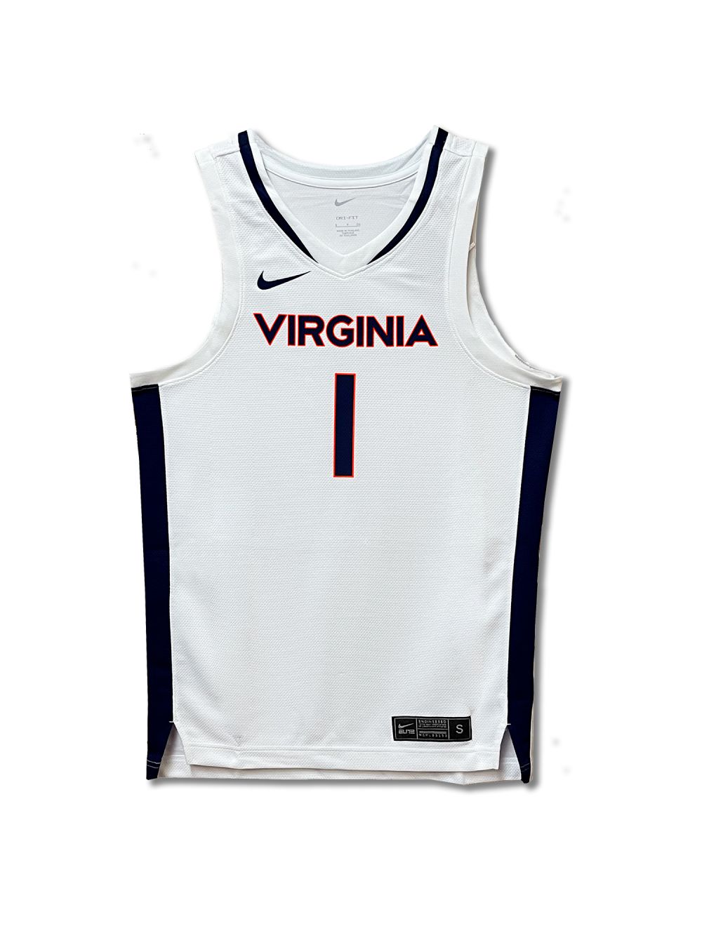 Men's Nike #1 White Virginia Cavaliers Replica Basketball Jersey