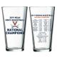 2019 National Champions Schedule Pint Glass