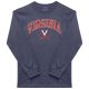 Garment Dyed Navy Arch over V and Crossed Sabers Long Sleeve T-Shirt