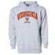 Gray Hooded Sweatshirt with Arch Over V and Crossed Sabers