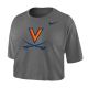 Nike Gray Crop Tee with New V and Crossed Sabers