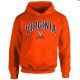 Orange Hooded Sweatshirt with Arch Over V and Crossed Sabers